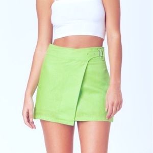 NEW NWT LF Carmar Los Angeles Linen Wrap Mini Skirt